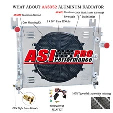 4 Row Radiator+Fan Shroud for 2000-2004 Dodge Durango Dakota 3.7 /3.9/4.7/5.9L