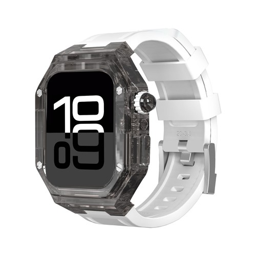 PC Transparent Case Silicone Band Mod Kit for Apple Watch Series 10 42mm/46mm - Zdjęcie 15 z 21