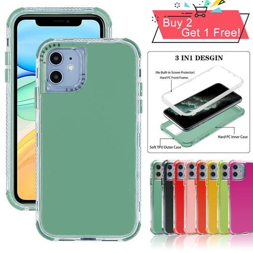 Silicone Shockporoof Case Hybrid Hard Cover For iPhone 13 12 11 Pro Max SE XR 8 - Picture 2 of 53