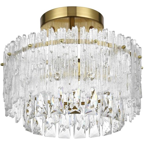 Elegant Lighting 1780F12SG Emilia Flush Mount Satin Gold - Picture 7 of 9