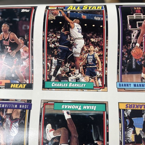 1992-93 Topps - Hoja de tarjetas sin cortar con Michael Jordan, Larry Bird, Magic - Imagen 8 de 15