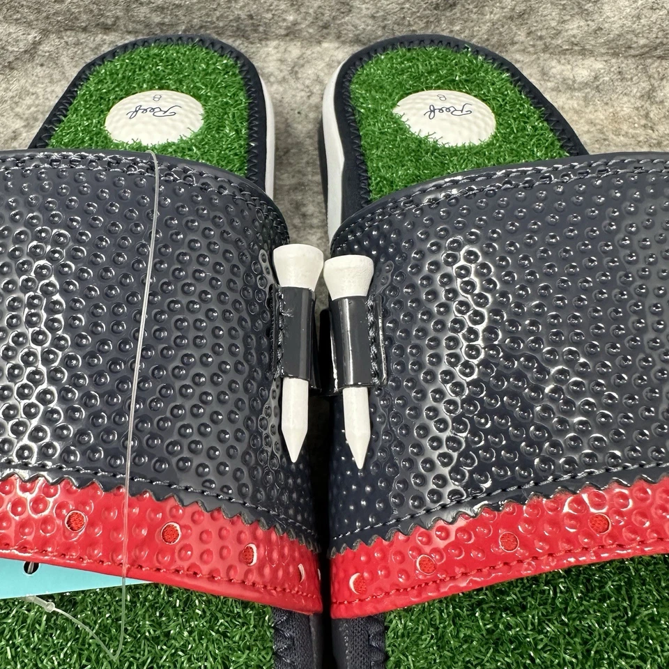 Sandalia de golf Reef Mulligan para hombre talla 8 roja blanca azul césped Foto 3 de 4