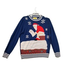 Tipsy Elves Ugly Christmas Sweater Mens Extra Large Santa Clause Chimney Acrylic