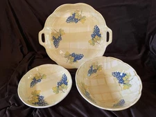 Vintage Garantito Per Alimenti Ceramic 3 Piece Serving Set Made in Italy