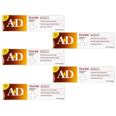 5 Pack of A+D First Aid Ointment 1.5oz