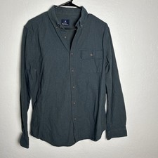 Ben Sherman Stretch Button Down Shirt Size M Dark Green Twill