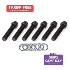 Brinn Transmission 79142, Set of 6 Black Steel Flywheel Bolt Kit Ford Performanc