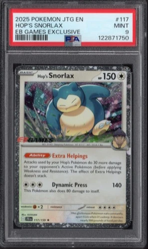 PSA 9 - Hop's Snorlax 117/159 [EB Games Promo] Journey Together - Pokémon TCG