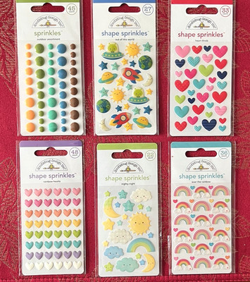 YOU CHOOSE - NEW DOODLEBUG SHAPE SPRINKLES PUFFY DIMENSIONAL STICKERS -LAST ONES