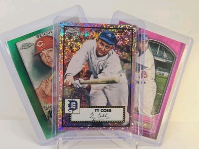 Lot of 3 Serial#ed Ty Cobb Johnny Bench Roy Campanella HOF Tigers Reds Dodgers
