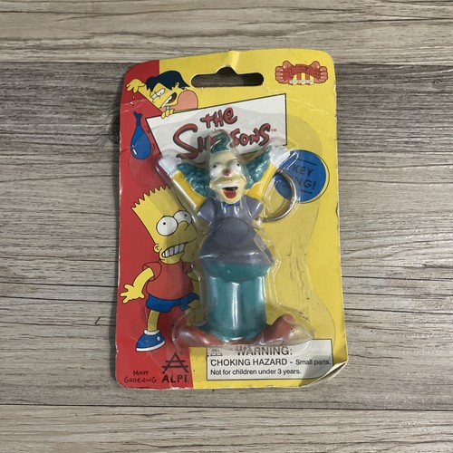 The Simpsons Krusty der Clown Actionfigur Vintage 1999 Schlüsselanhänger Ring Halter Posten - Bild 1 von 4