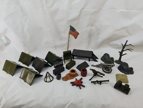Vintage Marx Toys + Others Army Soldiers Accessories Lot