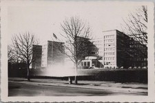 WW2 Photo of Barracks Buildings With Open Yard and Trees