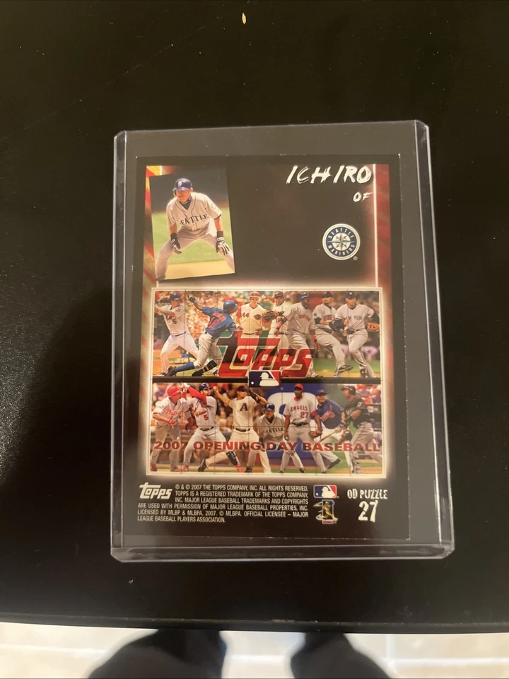 Juego de rompecabezas Topps Alfonso Soriano/Ichiro 2007 error de impresión, día de apertura Foto 2 de 2