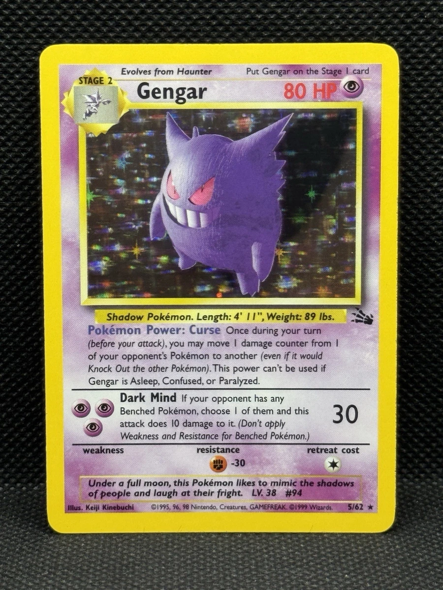 gengar pokemon card holographic Gengar Pokémon TCG Holo Rare Fossil Collectible Individual Card Games for  sale