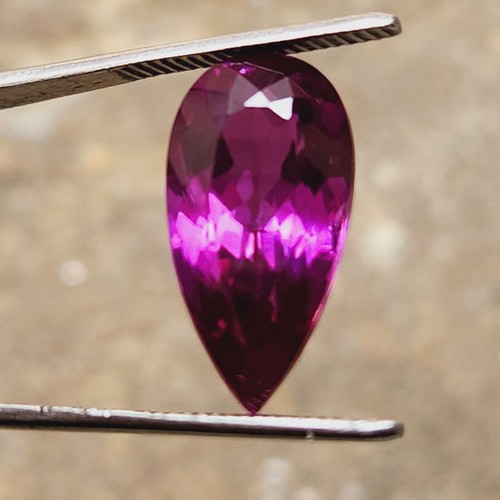 13.08 CT Natural Ceylon Padparadscha Sapphire Gemstone Pear Shape Certified u963 - Foto 2 di 6