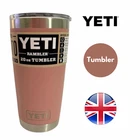YETI Rambler 20 oz Sandstone Pink Tumbler with Magslider Lid - Rare Find