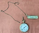 Vintage Elgin Pocket Watch w/ Chain & W.L. Douglas Shoes Fob Gold Tone Open Face