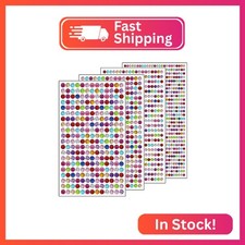 1799 Pcs 4 Sheets Rhinestone Stickers 3/4/5/6 mm Self Adhesive Rhinestones Gems