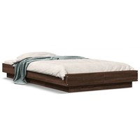 Bettgestell Mit Led Braun Eichen-Optik 75X190 Cm Holzwerkstoff