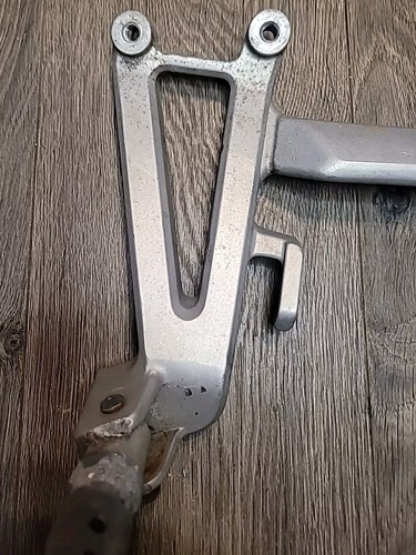 1995-1998 HONDA CBR600F3 OEM Left Rear Passenger Foot Peg Rest W Bracket Silver - Picture 3 of 8