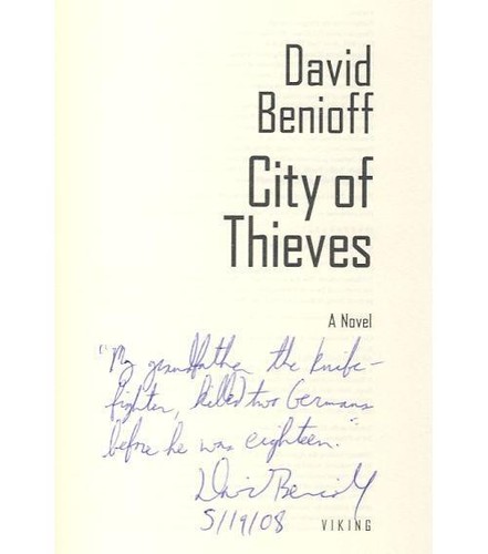 Signed Benioff City of Thieves World War II Siege of Leningrad Soviet Union - Picture 2 of 2