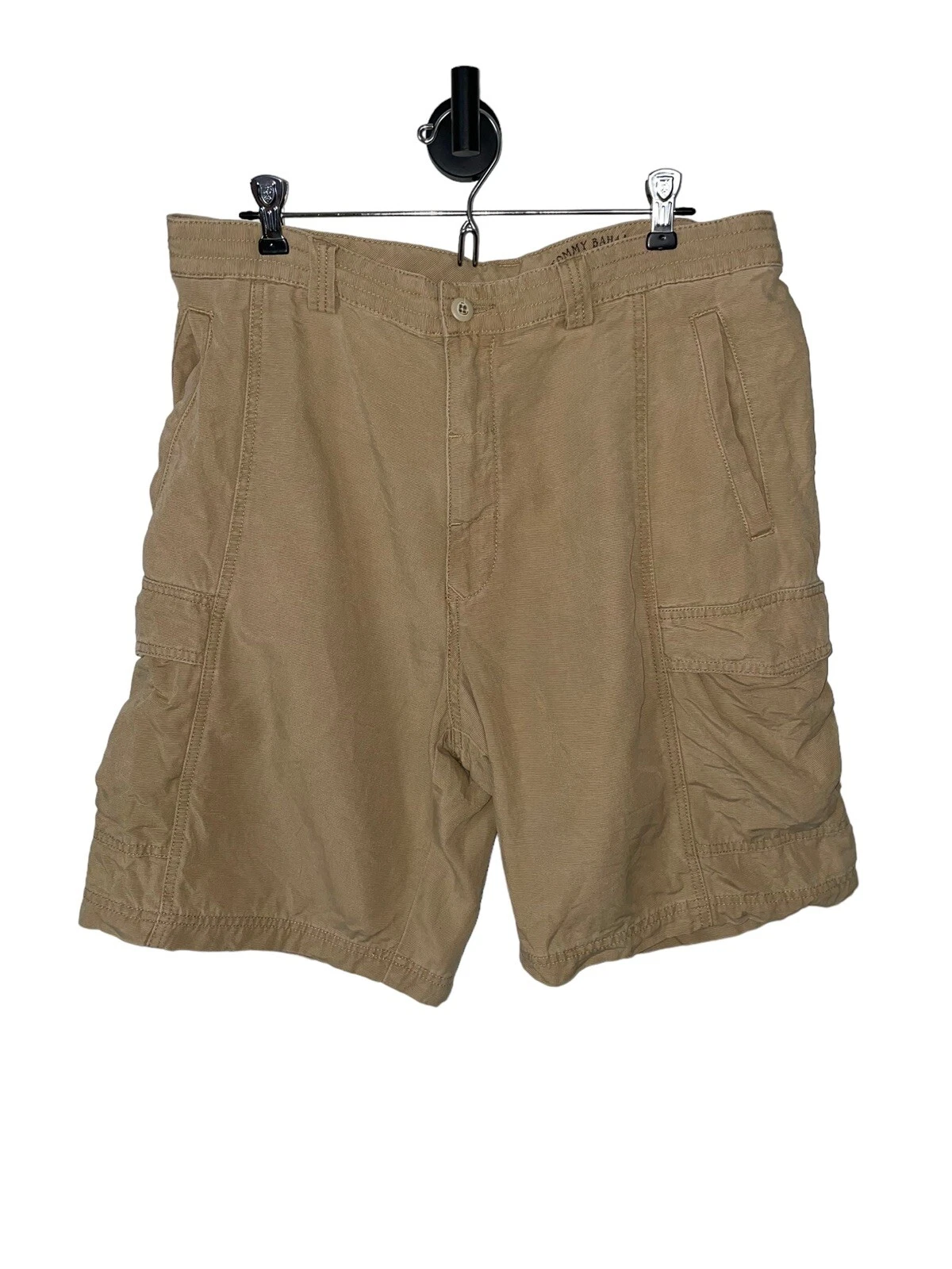 Tommy Bahama Relax Shorts Mens 34 Cargo Casual Golf Hiking Khaki Cotton Blend