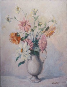 Tableau Bouquet De Fleurs Des Champs Milieu Du Xx Siecle Signe Suzalem Ebay