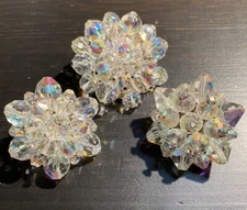 vintage ab crystal brooch lot 