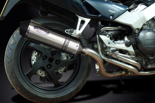 Honda VFR800 Interceptor 1998-01 Full Exhaust 4-1 13.5" X-Oval Stainless Muffler - Picture 4 of 5
