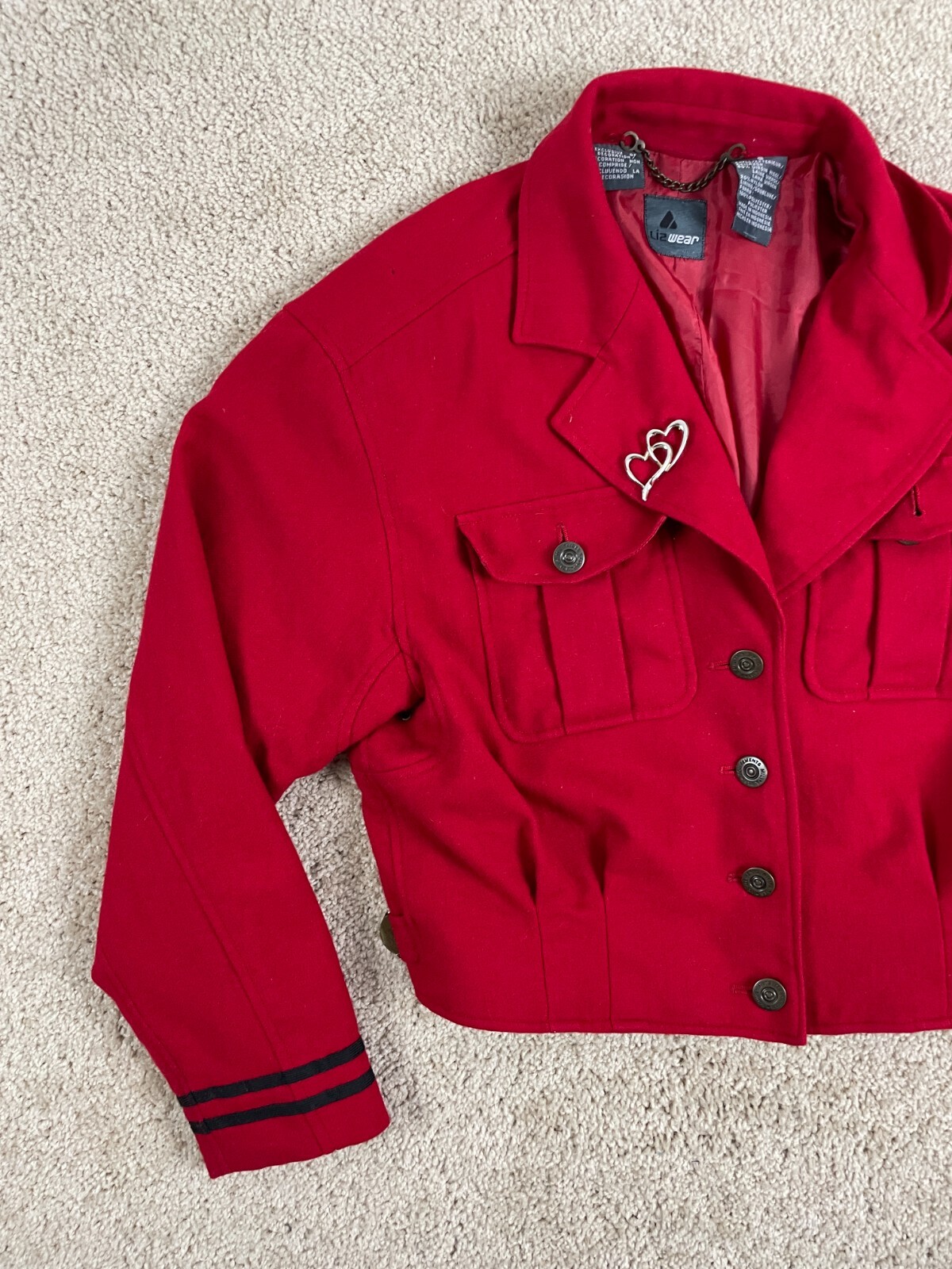 Lizwear Basic Jacket Womens Small Wool Lined Butt… - image 4