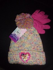 Disney Princess Colorful Girl's Knit Hat  Glove Set