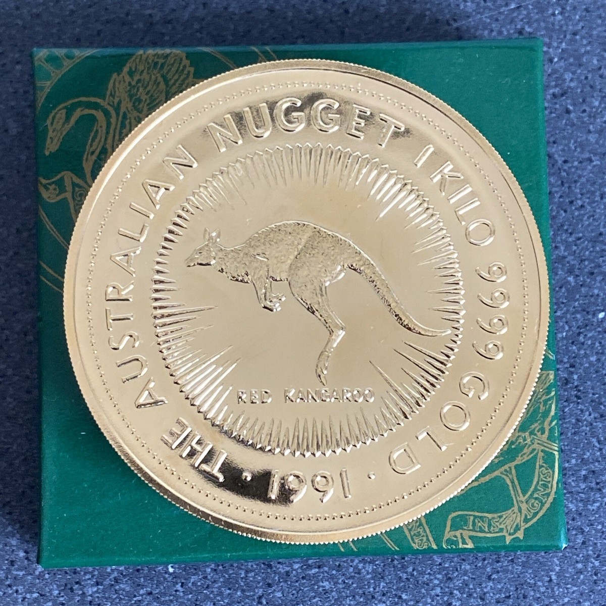 オーストラリアンナゲット金貨レプリカ　1991年 文鎮　ペーパーウェイト オーストラリアンナゲット金貨レプリカ 1991年 文鎮 ペーパー