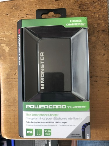 Monster 'Powercard Turbo' phone charger / power bank ultra thin black 3350mAh