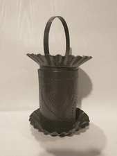 Irvin's Country Tinware Primitive Wax Warmer Candles Tin Shade With Thin Handle