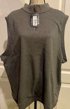 Roundtree  Yorke TALL MAN Mens Quarter Zip Vest Silky Heather Grey Size 2XT NWT