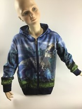 Dinosaurier,Kinder Jacke Kapuze Junge ,92,104,116,128,140,152,Blau,Motiv