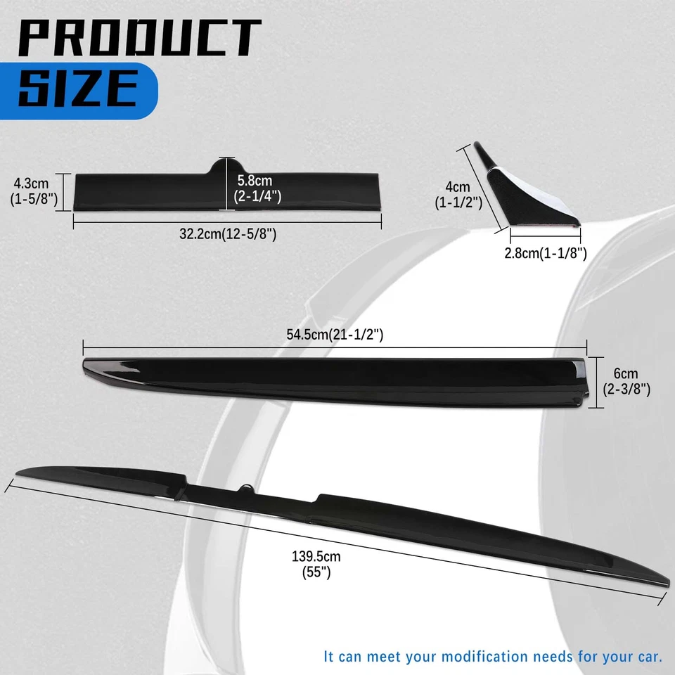 For Mercedes-Benz C Class CLA250 Glossy Black Rear Trunk Spoiler Lip Tail Wing Foto 2 de 4