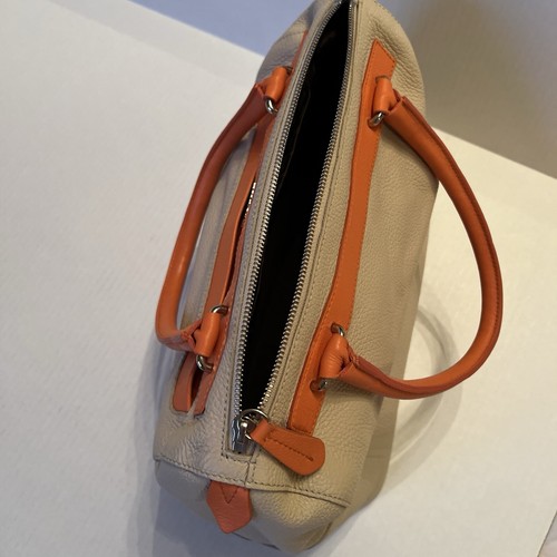Furla Ivory Pebble Leather Handbag Orange 12"x8"x5"💖 - Picture 10 of 15