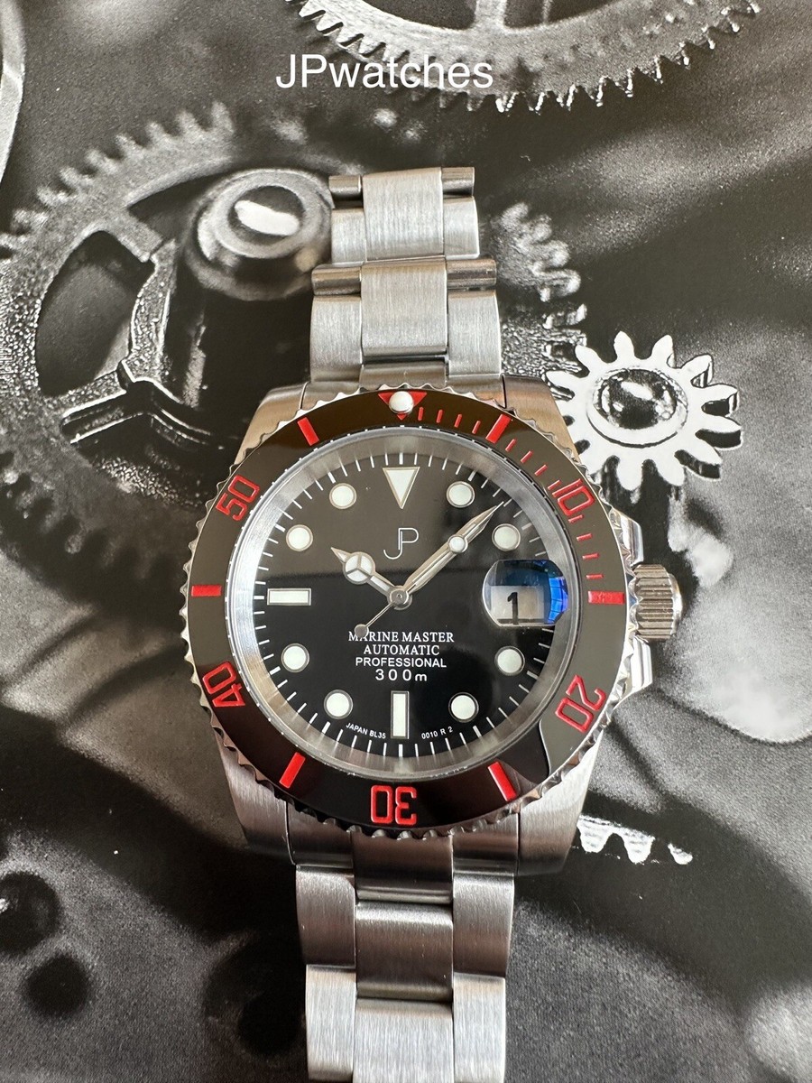 seiko nh35 JP custom watch 40mm sapphire automatic watch Black