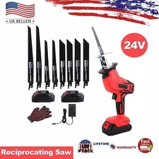Electric Reciprocating Saw W/ 2 Li-ion Battery Cutting Tools Cordless W/Battery