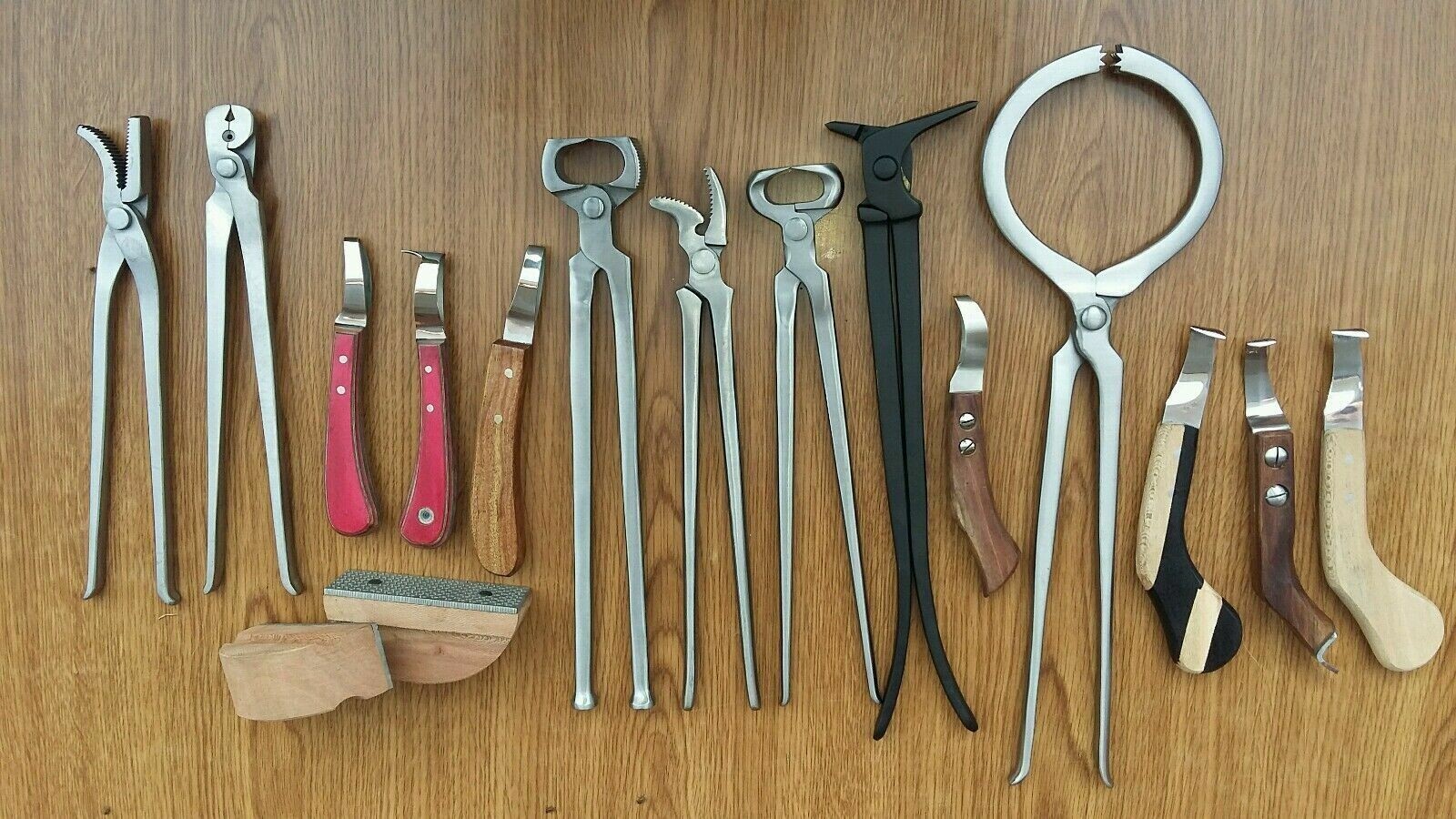 20-Piece Farrier Tool Kit with Hoof Nipper, Tester, Nail Puller, Spreader & Knives