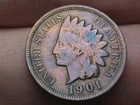 1901 Indian Head Cent Penny- Fine/VF Details, Toned