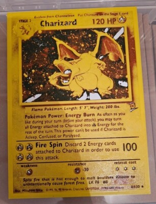 Pokémon TCG Charizard Base Set 2 4/130 3D Printed Plastic