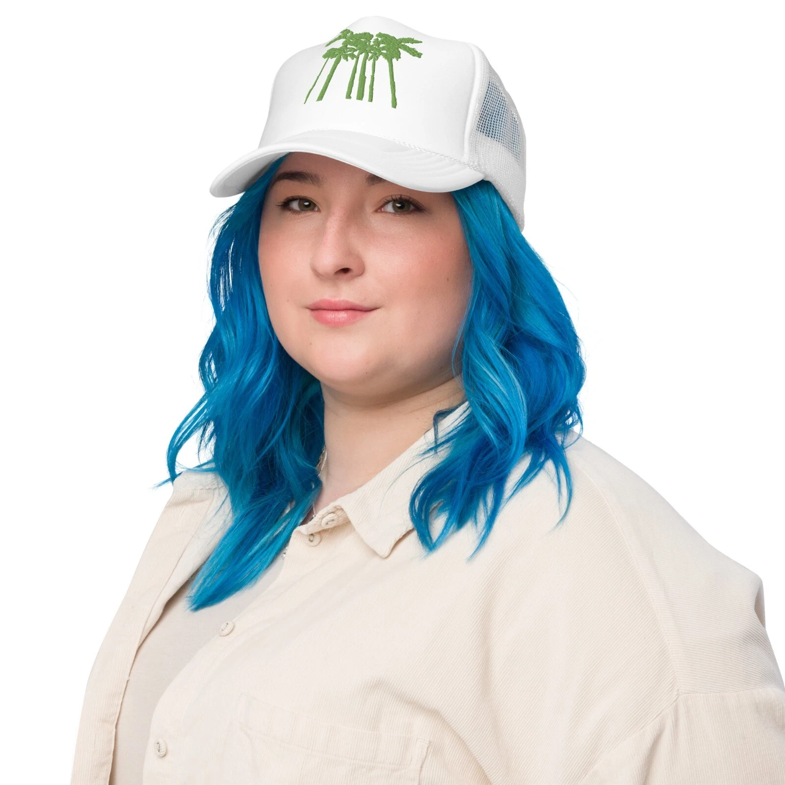 Palm Trees Embroidered Foam trucker hat