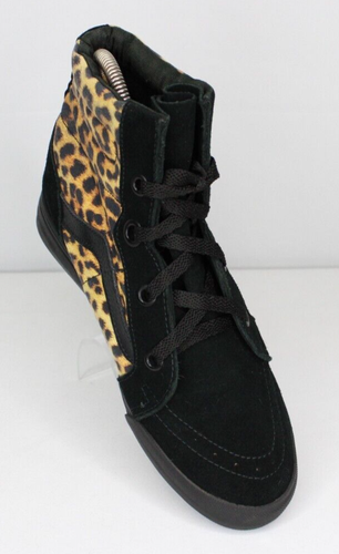 Scarpe Vans SK8 Hi Hi Hi Hi Hidden Wedge Old Skool Donna 10 Uomo 8,5 Nero Leopardato - Foto 2 di 14