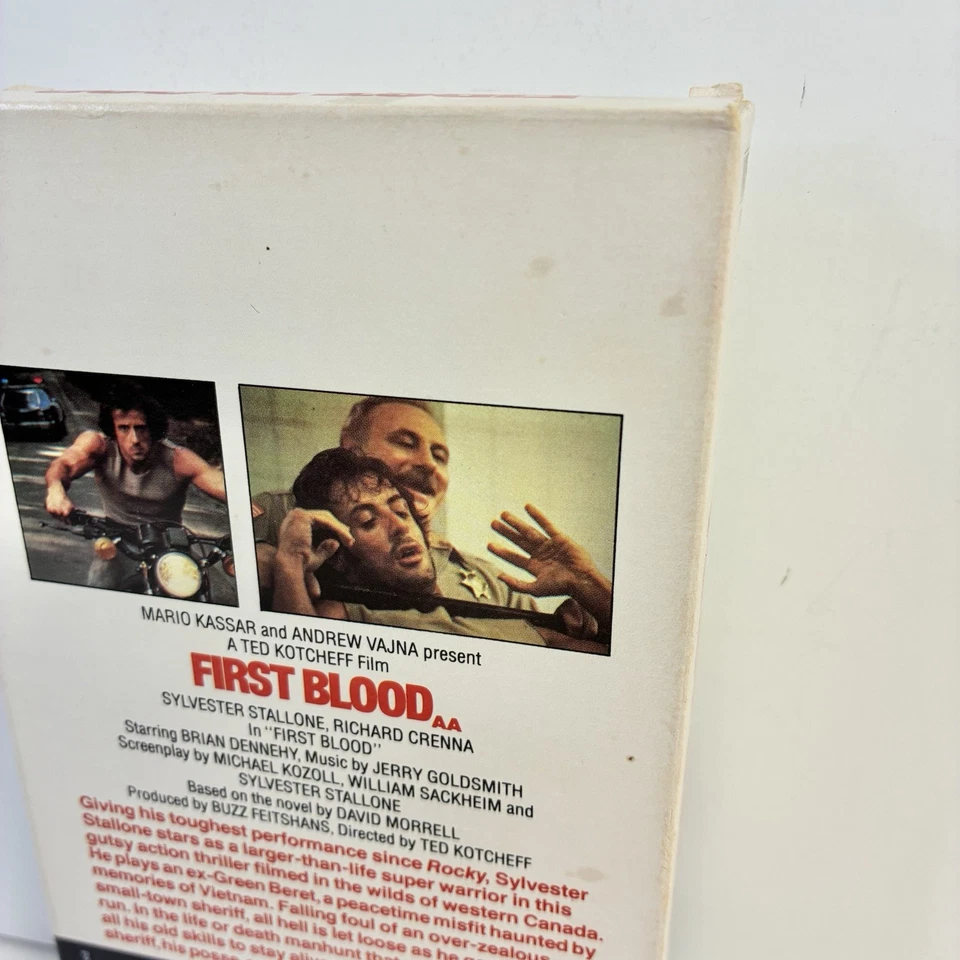 First Blood (Stallone) Rambo VHS HBO Video 1982 Slip Cover Early Release *READ* - Image 3 of 4