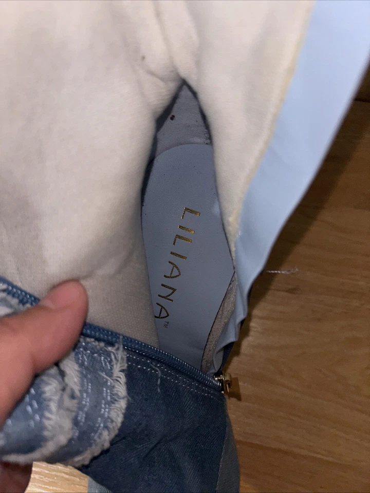 LILIANA Barbara 20 Wmn Talla 5.5 Peep Toe Stiletto Botín Denim Azul Foto 3 de 4