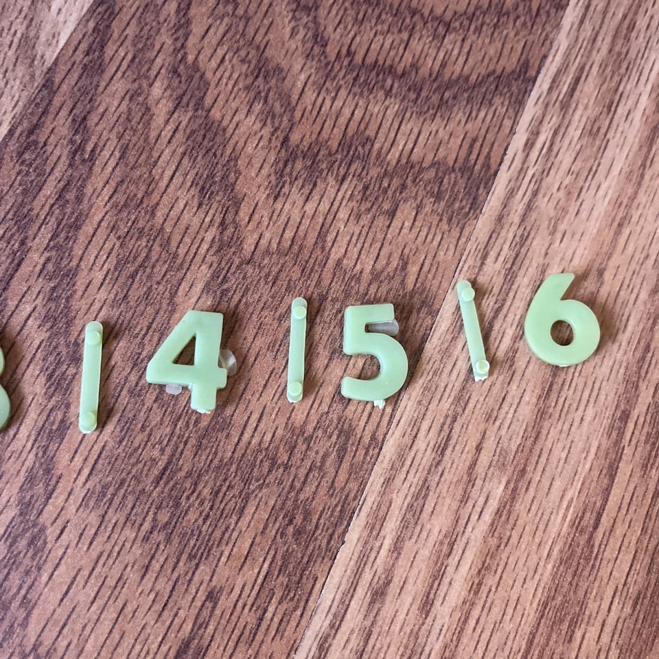 Vintage 1965 Green Ghost Glow in the Dark Numbers and Spacers - Image 3 of 3