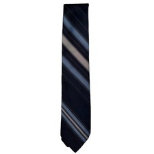 Beau Brummell Mens Tie Striped Blue Gray Fabric From France